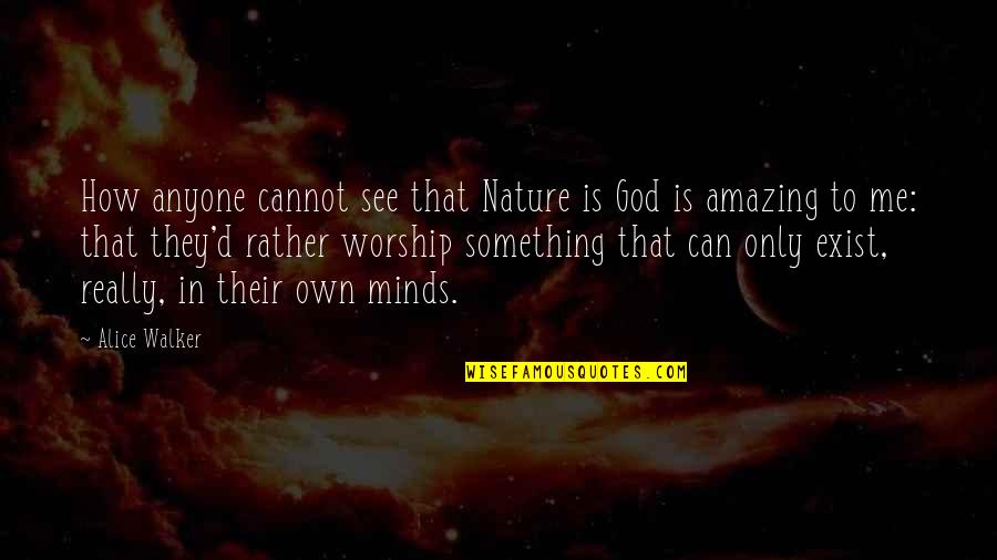 Acuchaly Quotes By Alice Walker: How anyone cannot see that Nature is God