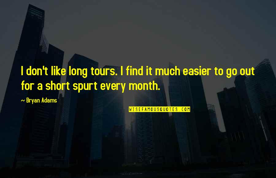 Acuet Watch Quotes By Bryan Adams: I don't like long tours. I find it