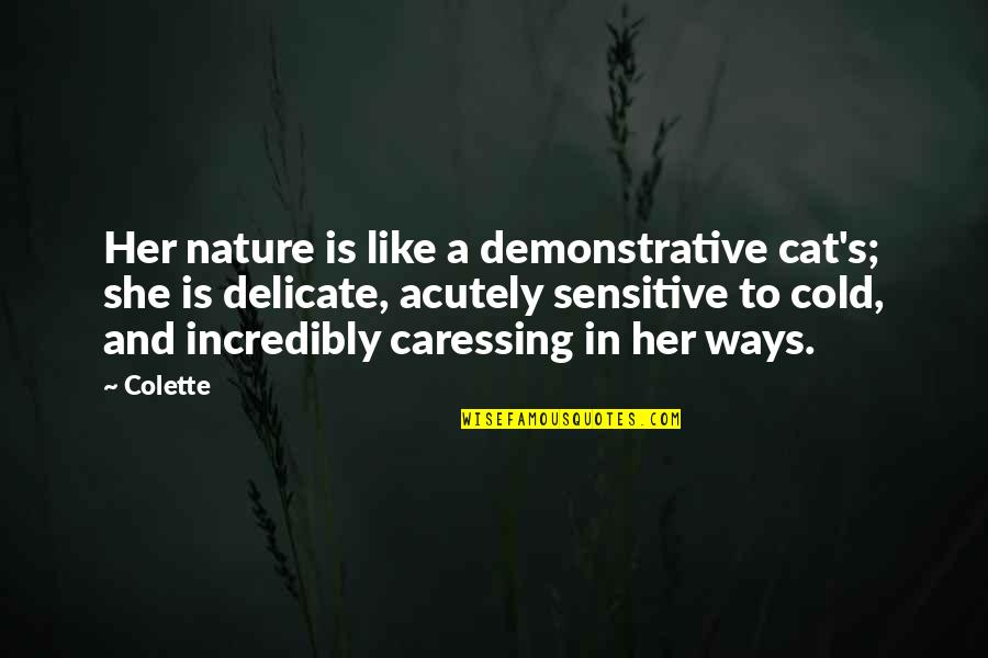 Acutely Quotes By Colette: Her nature is like a demonstrative cat's; she