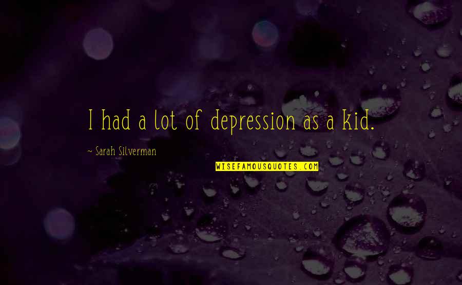 Acutis Labs Quotes By Sarah Silverman: I had a lot of depression as a