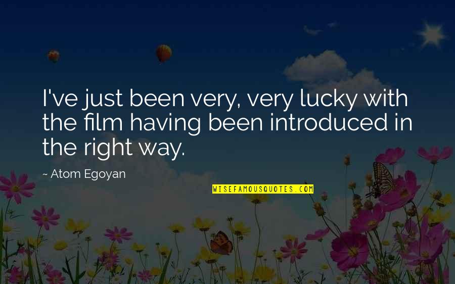 Acy Stock Quote Quotes By Atom Egoyan: I've just been very, very lucky with the Acy Stock Quote Quotes By Atom Egoyan: I've just been very, very lucky with the