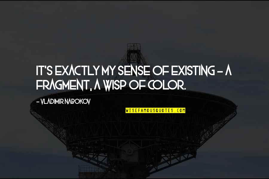 Ada Vladimir Nabokov Quotes By Vladimir Nabokov: It's exactly my sense of existing - a Ada Vladimir Nabokov Quotes By Vladimir Nabokov: It's exactly my sense of existing - a
