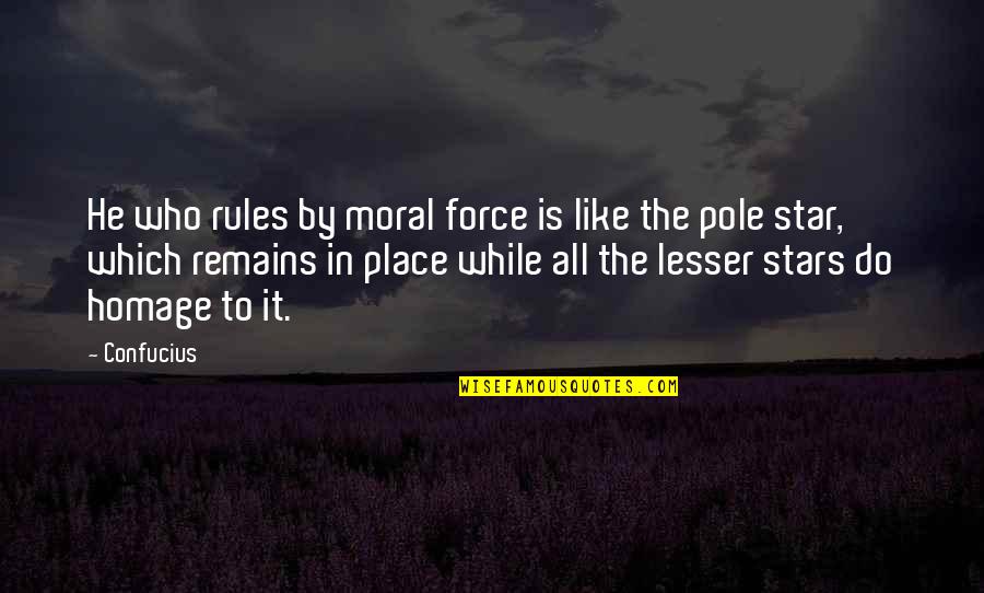 Adab Quotes By Confucius: He who rules by moral force is like