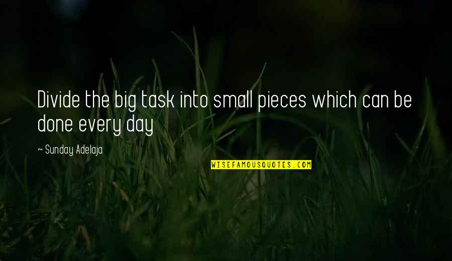 Adabella Radici Quotes By Sunday Adelaja: Divide the big task into small pieces which