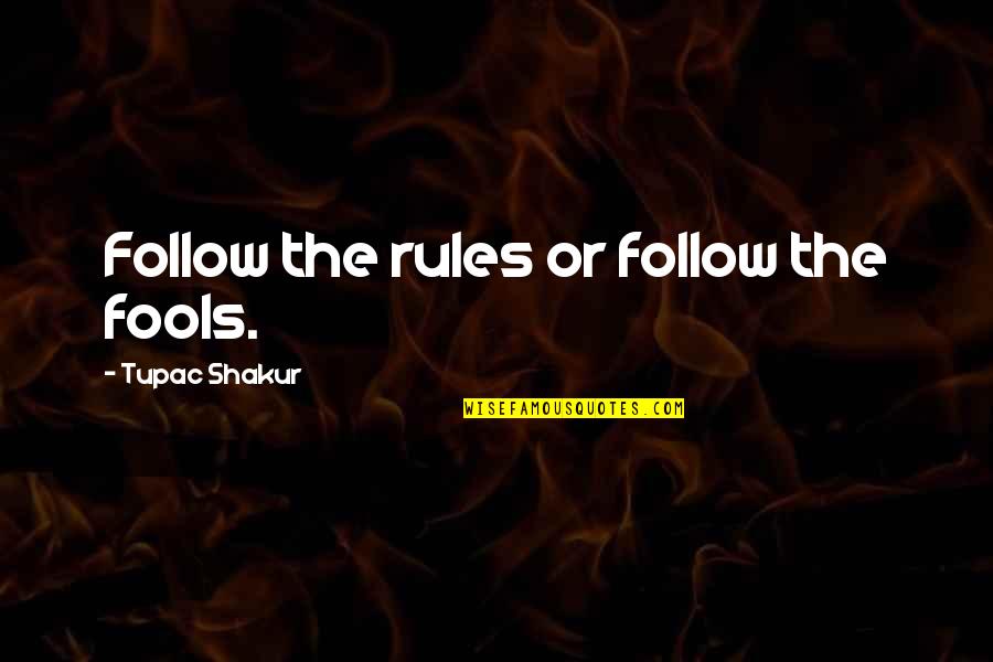 Adages Quotes By Tupac Shakur: Follow the rules or follow the fools.