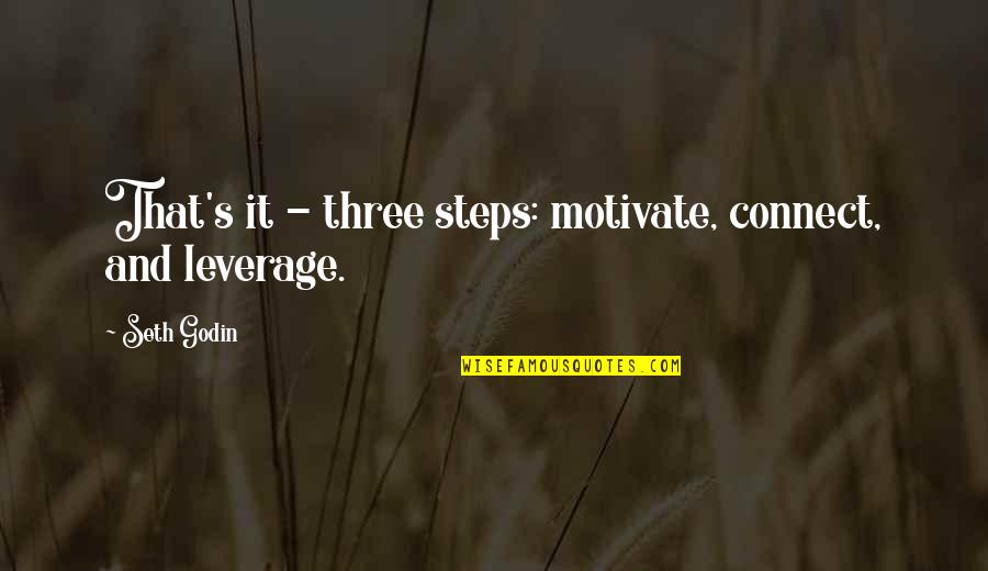 Adalbertos Mexican Quotes By Seth Godin: That's it - three steps: motivate, connect, and