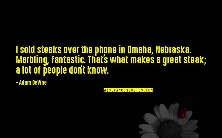 Adam Devine Quotes By Adam DeVine: I sold steaks over the phone in Omaha,