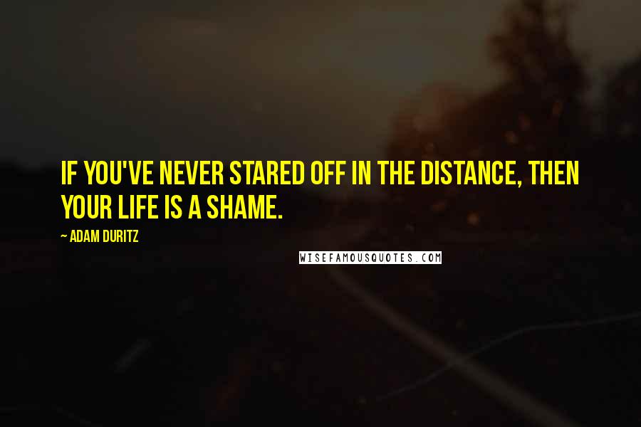 Adam Duritz quotes: If you've never stared off in the distance, then your life is a shame.