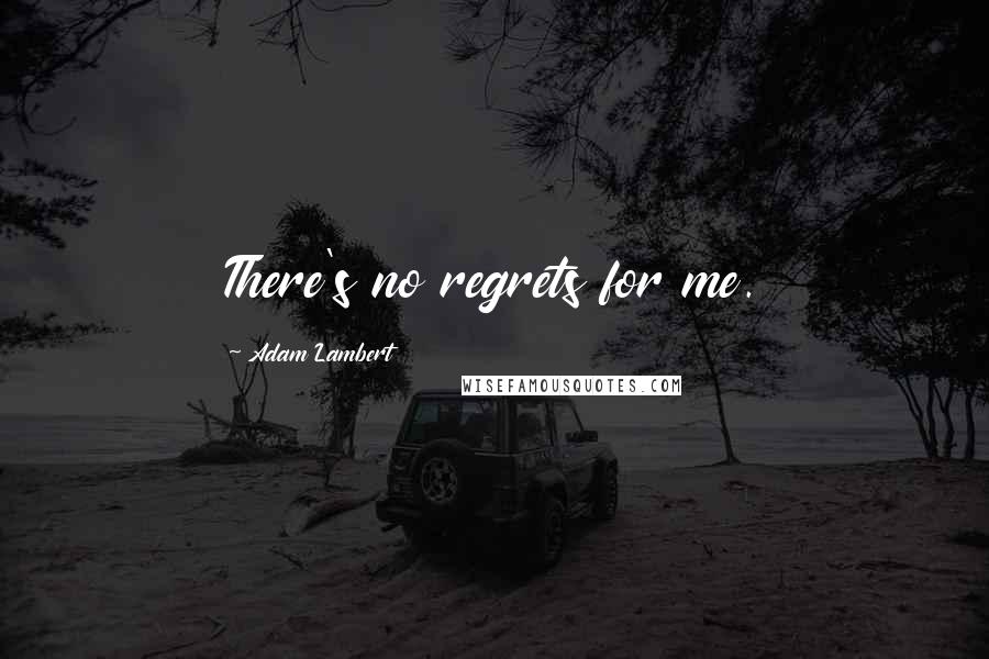 Adam Lambert quotes: There's no regrets for me.