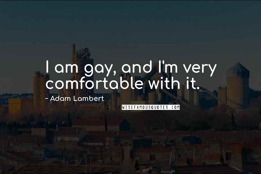 Adam Lambert quotes: I am gay, and I'm very comfortable with it.