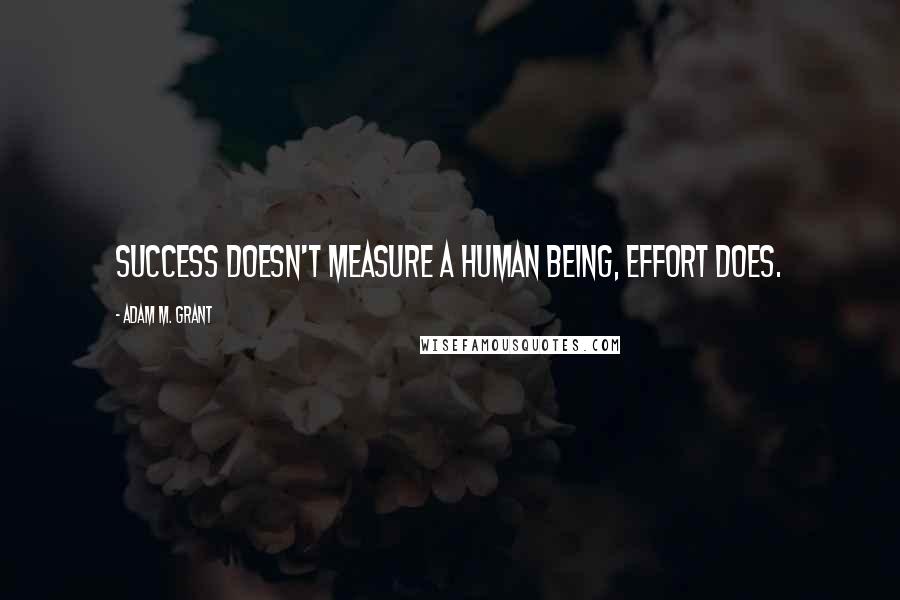 Adam M. Grant quotes: Success doesn't measure a human being, effort does.