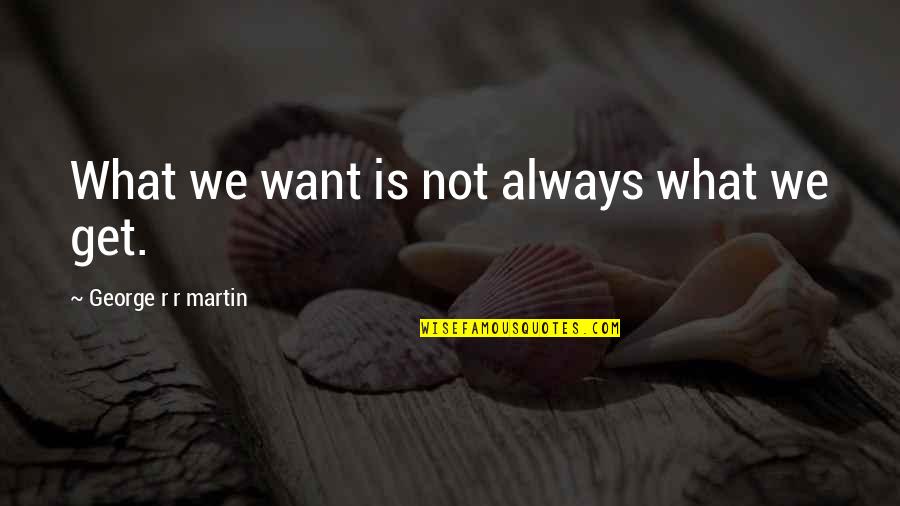 Adam S Downfall Quotes By George R R Martin: What we want is not always what we