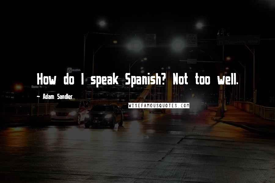 Adam Sandler quotes: How do I speak Spanish? Not too well.