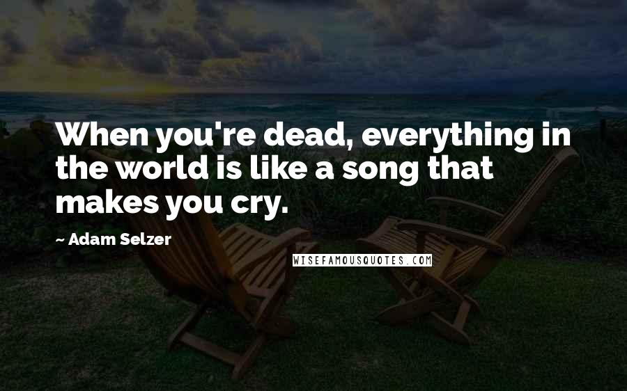 Adam Selzer quotes: When you're dead, everything in the world is like a song that makes you cry.