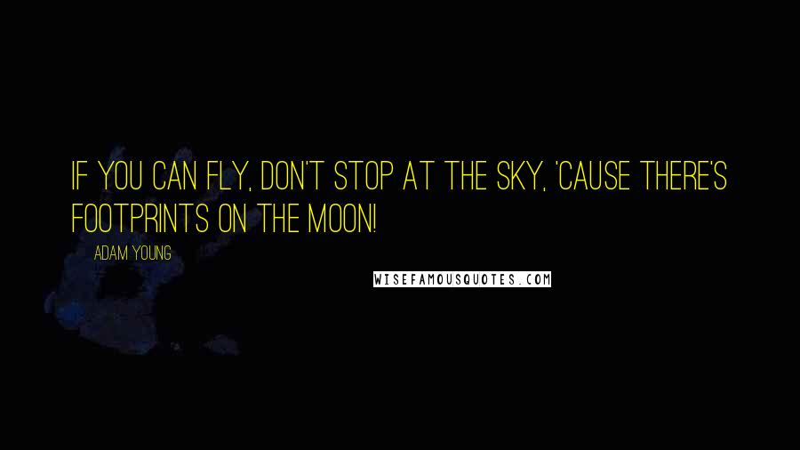 Adam Young quotes: If you can fly, don't stop at the sky, 'cause there's footprints on the moon!