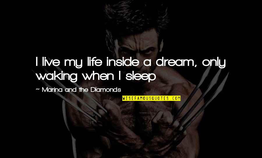 Adamsesq Quotes By Marina And The Diamonds: I live my life inside a dream, only Adamsesq Quotes By Marina And The Diamonds: I live my life inside a dream, only