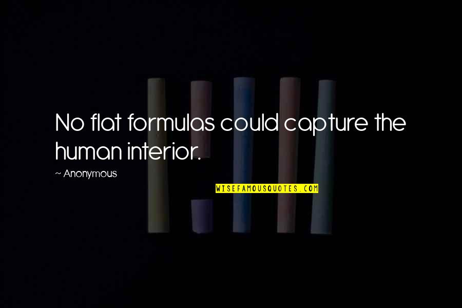 Adancime Groapa Quotes By Anonymous: No flat formulas could capture the human interior.