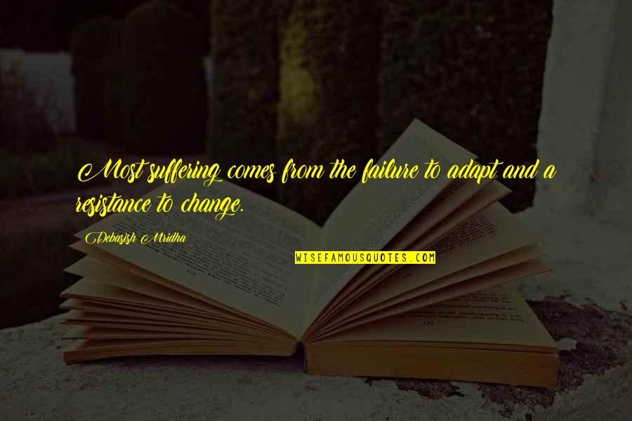 Adapt Change Quotes By Debasish Mridha: Most suffering comes from the failure to adapt