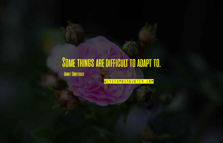 Adapt Quotes By Ahmet Davutoglu: Some things are difficult to adapt to.