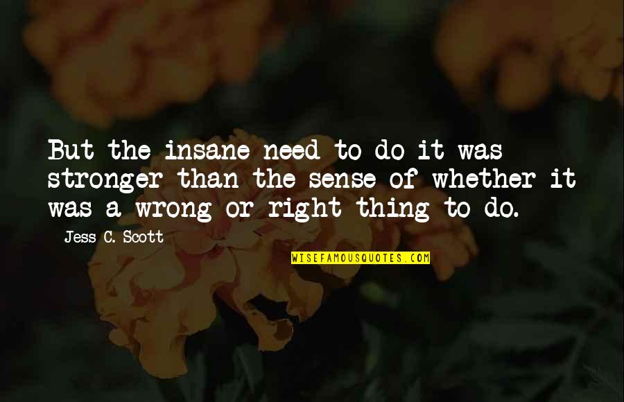 Adaptation 2002 Quotes By Jess C. Scott: But the insane need to do it was