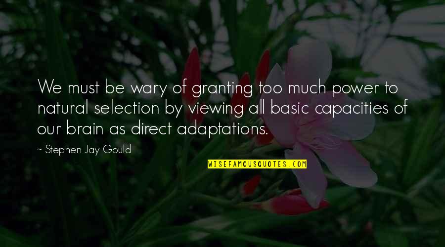 Adaptation Quotes By Stephen Jay Gould: We must be wary of granting too much