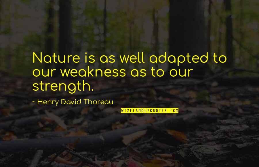 Adapted Quotes By Henry David Thoreau: Nature is as well adapted to our weakness