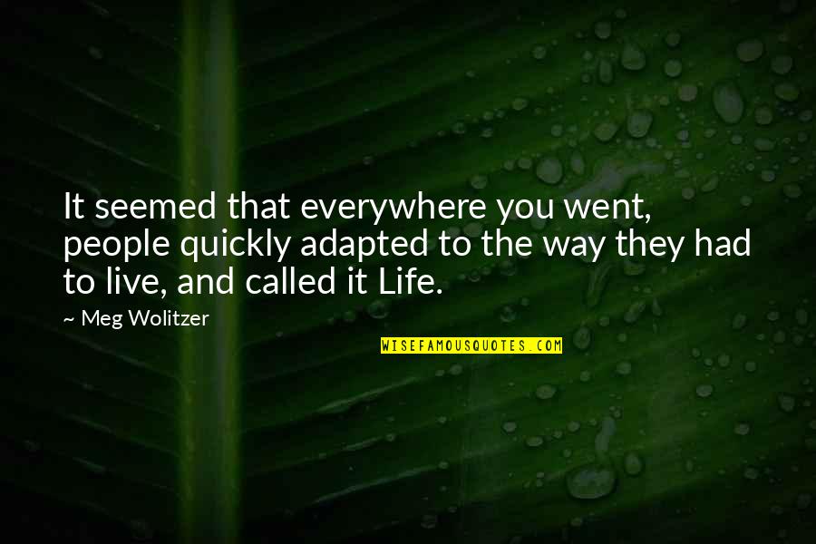 Adapted Quotes By Meg Wolitzer: It seemed that everywhere you went, people quickly