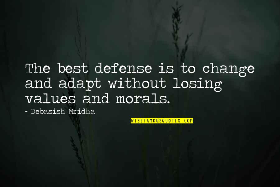 Adapting To Change Quotes By Debasish Mridha: The best defense is to change and adapt