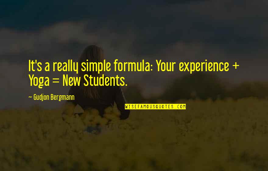 Adapting To Culture Quotes By Gudjon Bergmann: It's a really simple formula: Your experience +