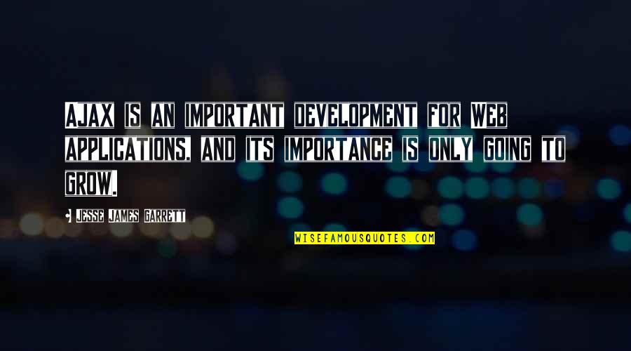 Adapting To Life Quotes By Jesse James Garrett: Ajax is an important development for Web applications,