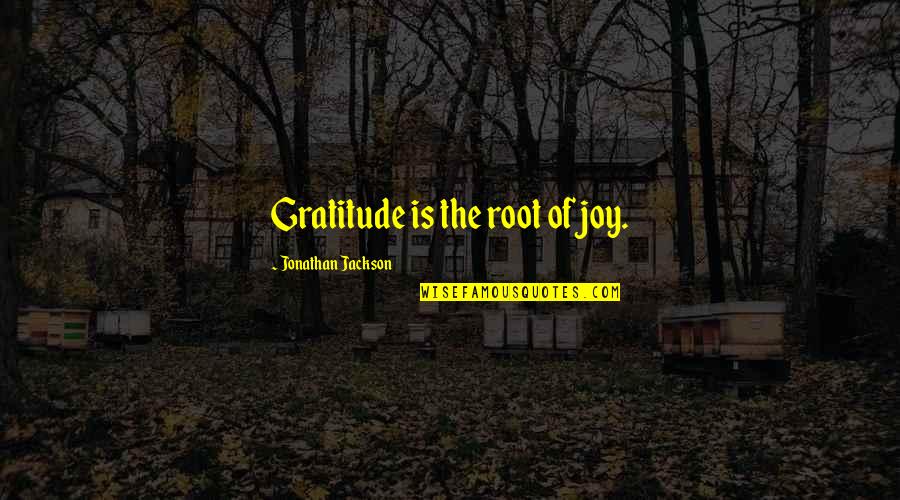 Adapting To New Situations Quotes By Jonathan Jackson: Gratitude is the root of joy.