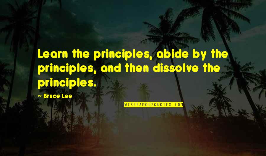 Adaptively Quotes By Bruce Lee: Learn the principles, abide by the principles, and
