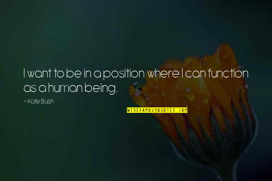 Addestramento Del Quotes By Kate Bush: I want to be in a position where