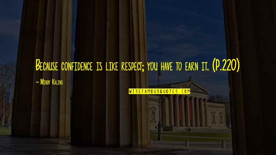 Addict Chick Quotes By Mindy Kaling: Because confidence is like respect; you have to
