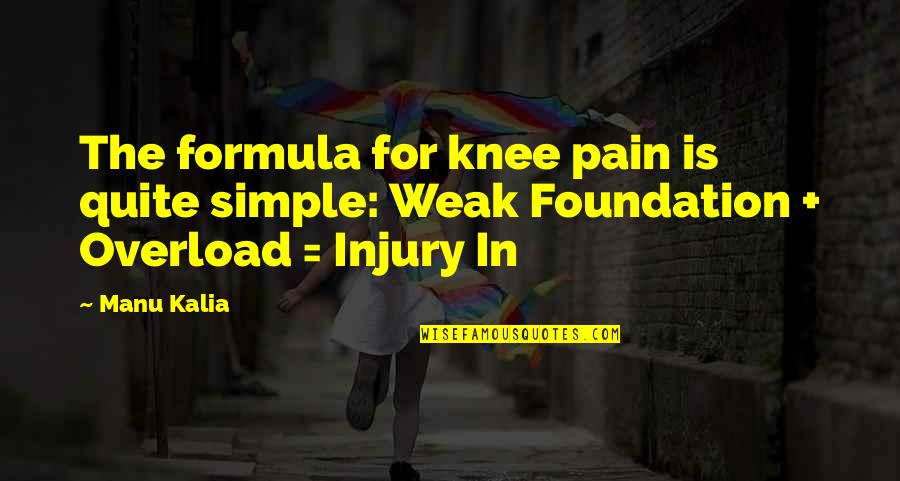 Addicted To Someone You Love Quotes By Manu Kalia: The formula for knee pain is quite simple: