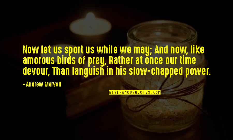 Addiction Denial Quotes By Andrew Marvell: Now let us sport us while we may;