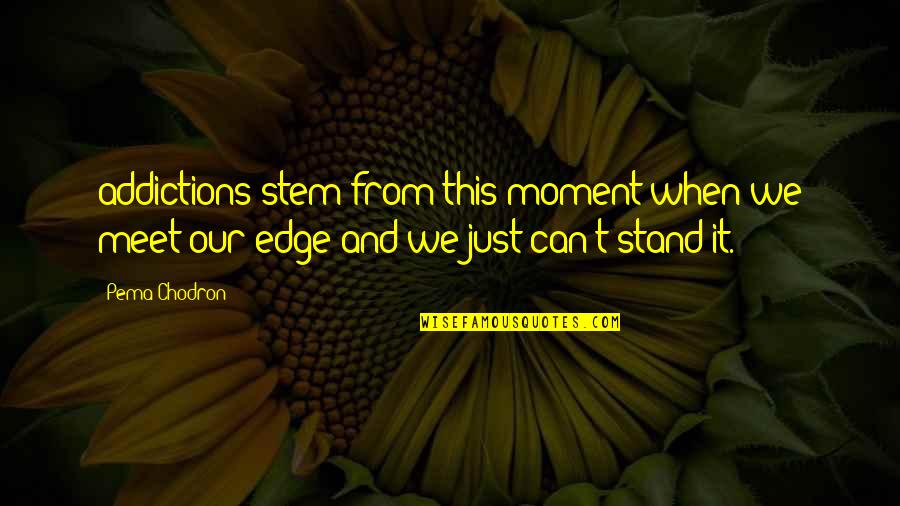 Addictions Quotes By Pema Chodron: addictions stem from this moment when we meet
