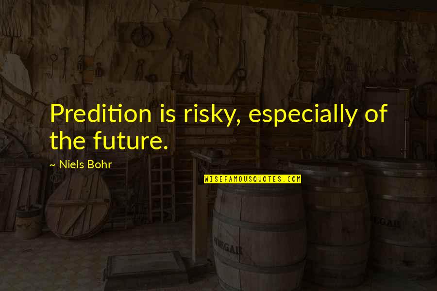 Addicts Inspirational Quotes By Niels Bohr: Predition is risky, especially of the future.