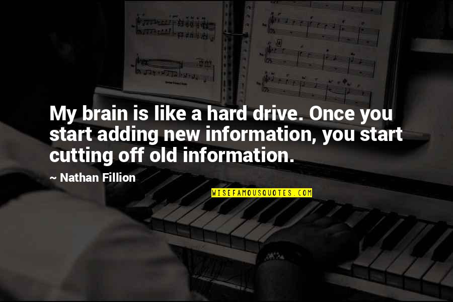 Adding Quotes By Nathan Fillion: My brain is like a hard drive. Once