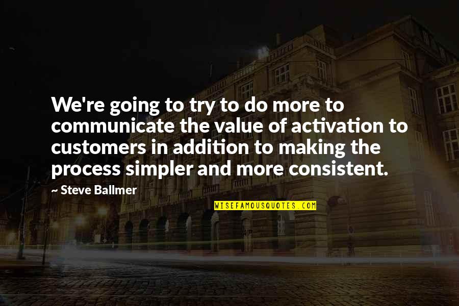 Addition Quotes By Steve Ballmer: We're going to try to do more to