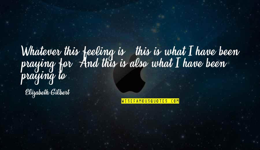 Additivity Rule Quotes By Elizabeth Gilbert: Whatever this feeling is - this is what