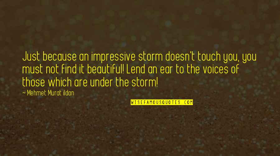 Adebayo Quotes By Mehmet Murat Ildan: Just because an impressive storm doesn't touch you,