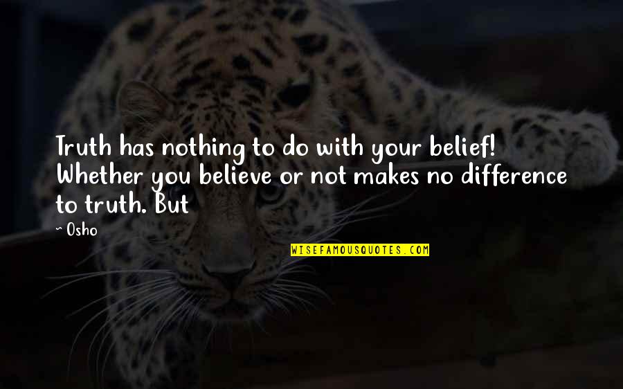 Adela Zamudio Quotes By Osho: Truth has nothing to do with your belief!