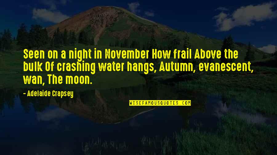 Adelaide Quotes By Adelaide Crapsey: Seen on a night in November How frail