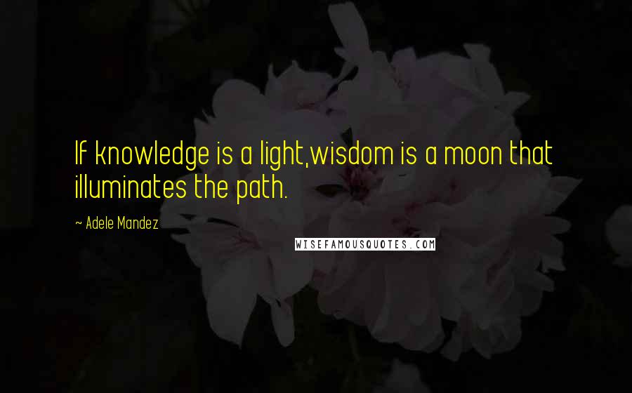 Adele Mandez quotes: If knowledge is a light,wisdom is a moon that illuminates the path.