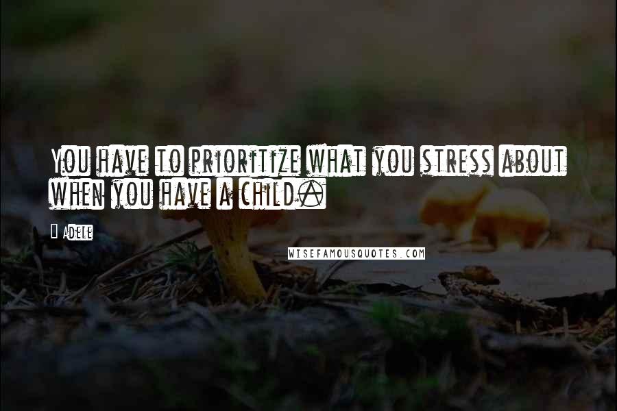 Adele quotes: You have to prioritize what you stress about when you have a child.