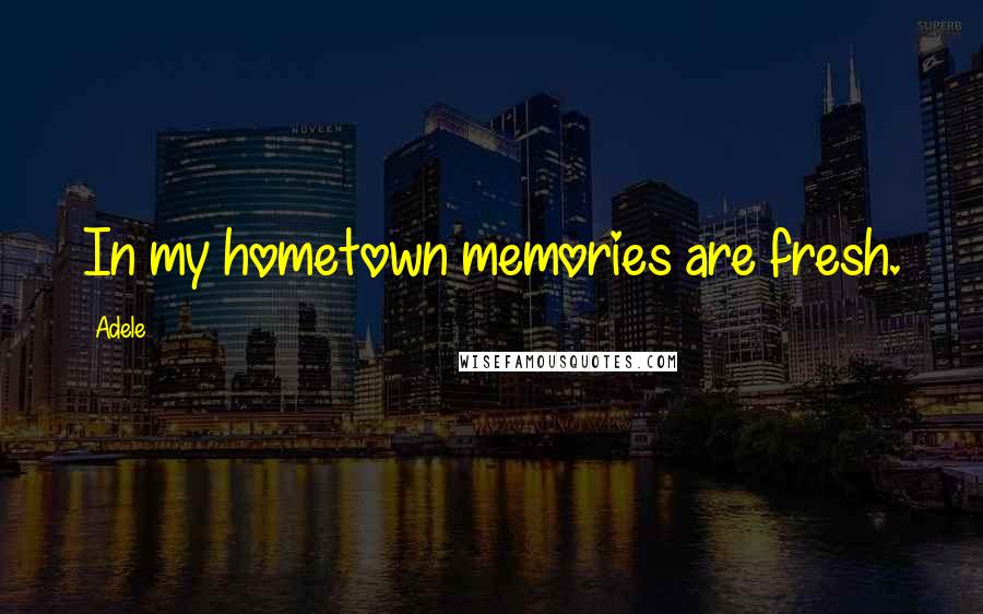 Adele quotes: In my hometown memories are fresh.