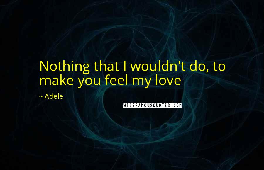 Adele quotes: Nothing that I wouldn't do, to make you feel my love