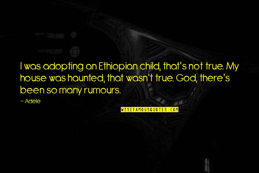 Adele's Quotes By Adele: I was adopting an Ethiopian child, that's not