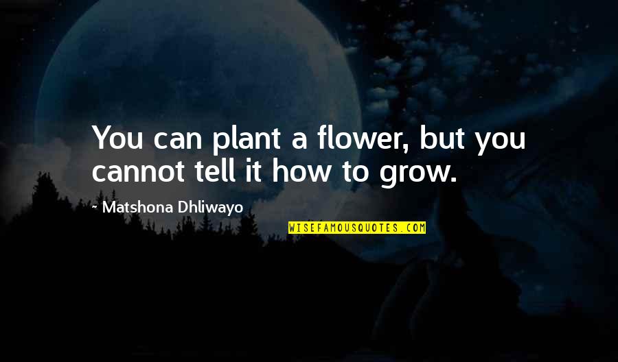 Adella Quotes By Matshona Dhliwayo: You can plant a flower, but you cannot